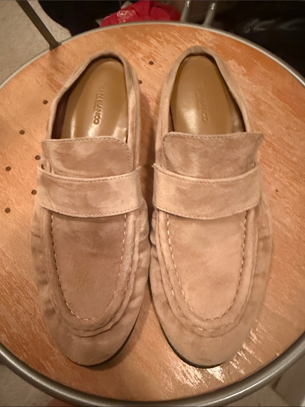 Tony bianco suede mules size 37 tan